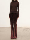 OUDE WAAG Fall/Winter 2025 Reversible Ribbed Wool Knit Top OW-OW-25AW-KT15W1BR440-KF Coffee Brown